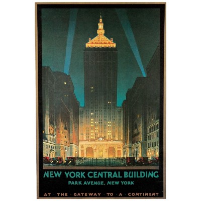New York Central Building-Park Ave. NY - 24"x36" Vintage Travel Poster on Canvas   150693462359